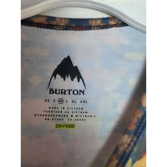 Burton Women Blue & Multicolor Print Winter Base Layer Crew Neck Top sz Medium - Picture 4 of 9